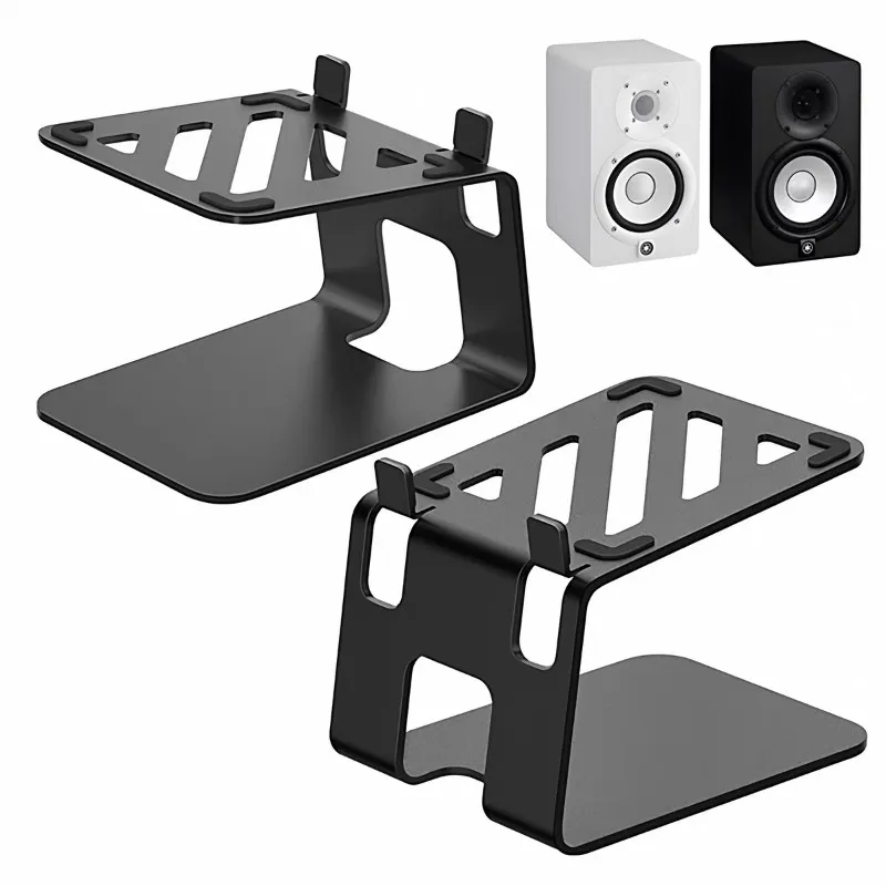 Adjustable Desktop Speaker Stands Mounts with Base for Studio Monitor Bookshelf Speakers Isolation Pads