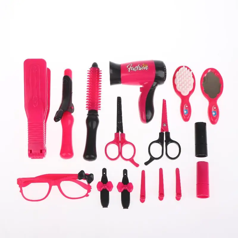 17 pièces filles Salon de beauté ensemble Kit de Maquillage pour enfant semblant jouer jouet Cosplay pour jeu de fête Maquillage Juguetes filles cadeau d'anniversaire
