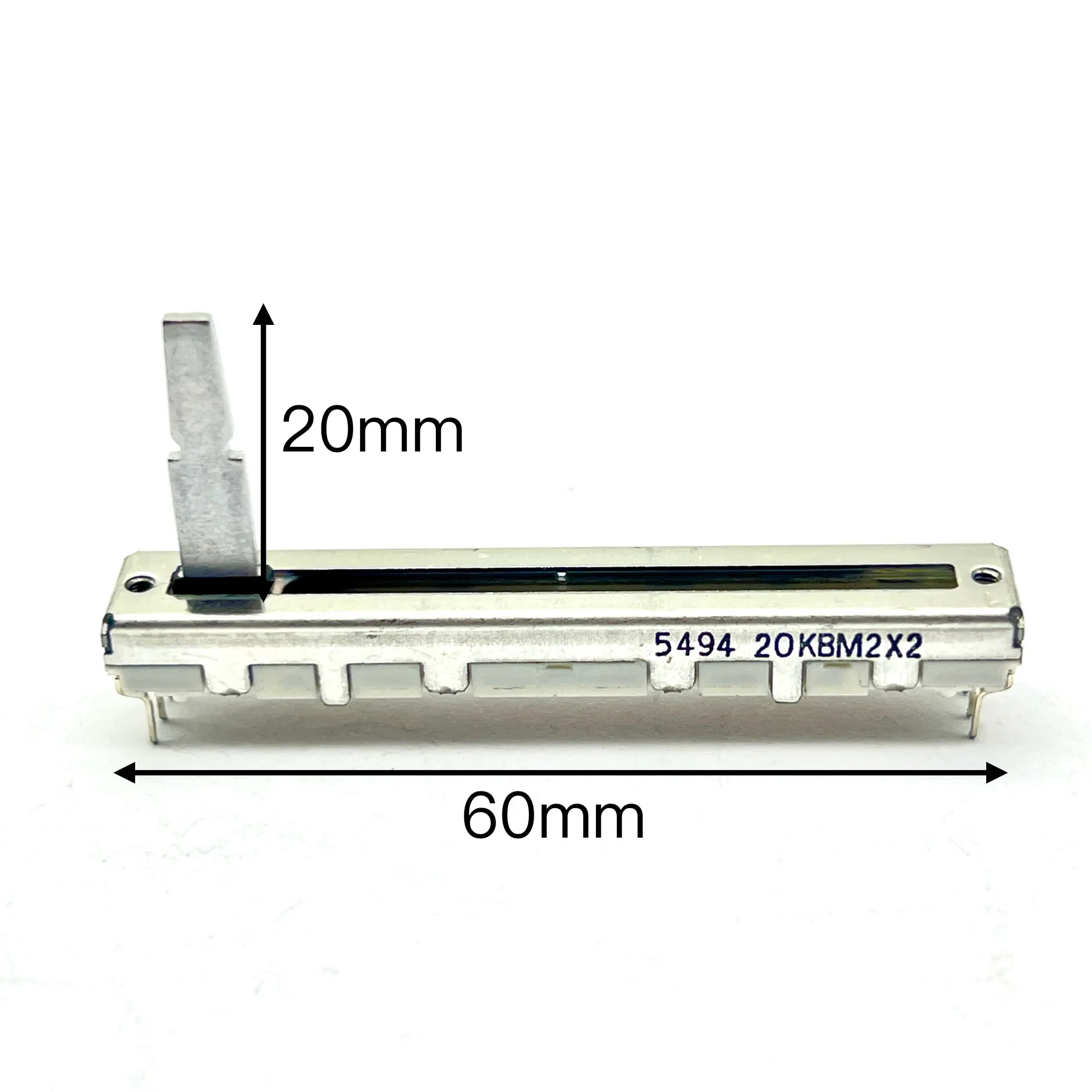 3 pcs Original Taiwan 60MM Straight Slider Potentiometer 20KBM2X2 Shaft Length 20mm Without Center Point Positioning