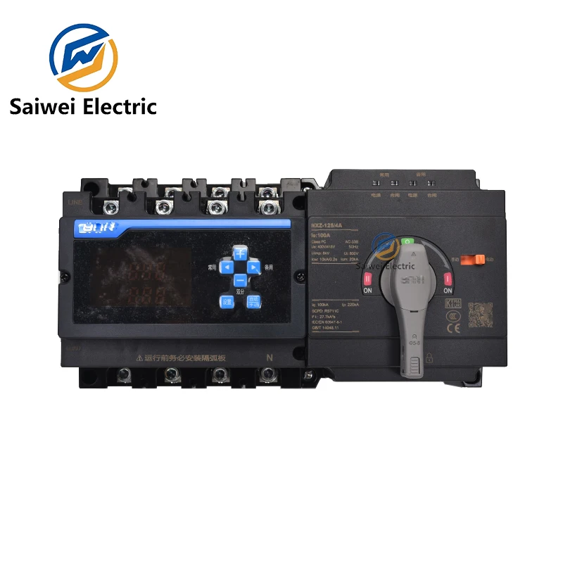 ATS NXZ-400A 4P NXZ-630A 4P Generator Dual Power Automatic Transfer Switch Single Three Phase Class PC