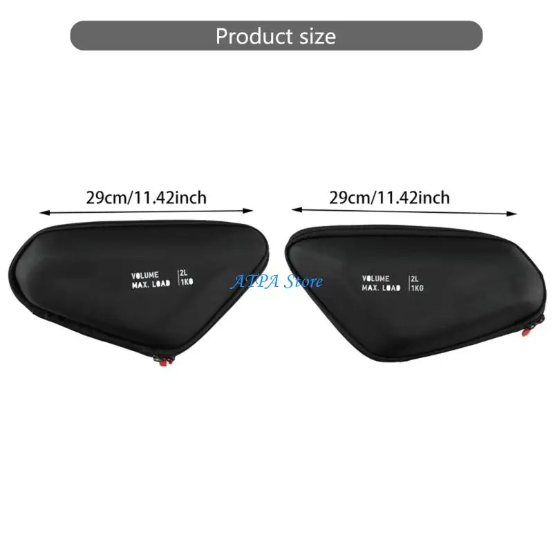 U13C Motorcycle Storage Bag Tear Proof Nylon Fabric Secure Buckle Fastening System Reflective Trim Enhanced Nighttime Visibility