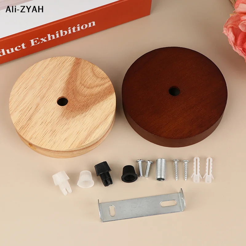【AH】10/12cm Wood Lamp Base Ceiling Plate Wooden Ceiling Holder Pendant Lamp Fitting Chandelier Base DIY Lighting Accessories