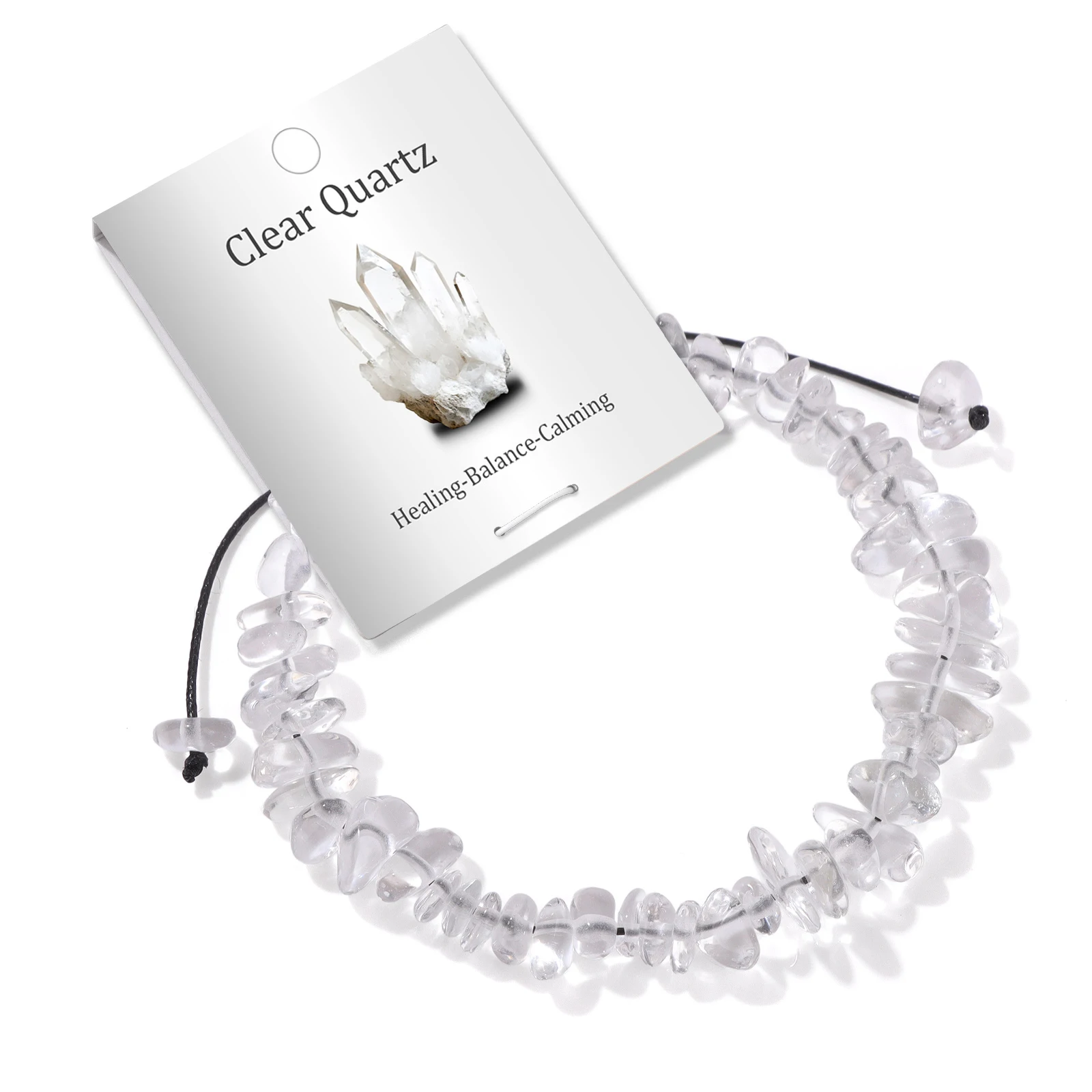 Irregular Natural Stone Chip Beads Bracelet Adjustable Braided Woven Bracelets for Women Men Energy Reiki Yoga Jewelry Card Gift