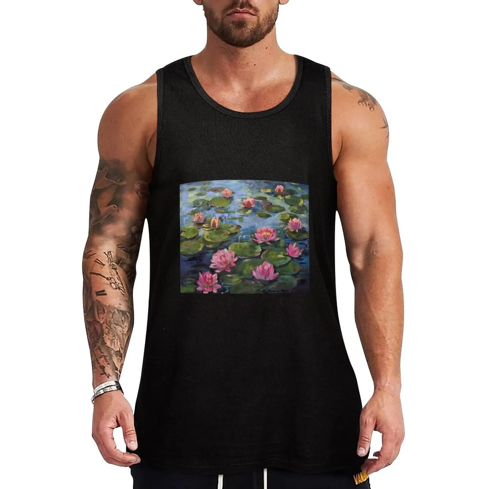 Water lilies Tank Top Men's tops Gym wear t-shirts for men T-shirts men