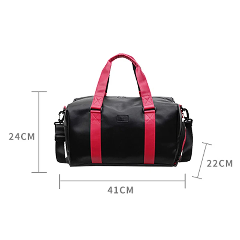 Women PU Crossbody Bag Large Capacity Travel Duffel Tote Fitness Gym Yoga Handbag Outdoor Hiking Camping Training Sling Backpack