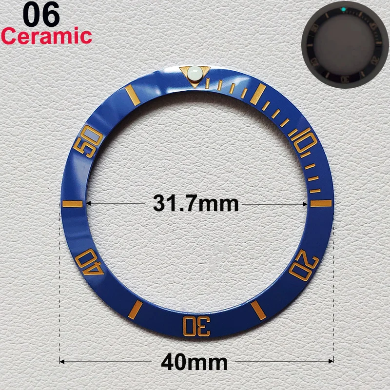 40mm * 31,7mm Keramik-Uhrenlünetteneinlage Passend für 42mm bis 44mm Taucher-GMT-Yacht-Sea-Dweller-Uhrengehäuse Uhrenring-Zubehör – Detail 10