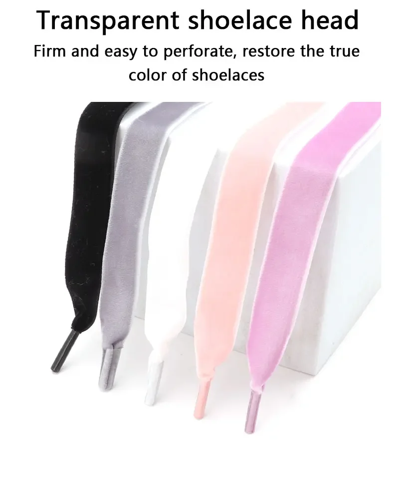 Samt flache Schnürsenkel Schnee garn Satin Seide Band Schnürsenkel Mode Turnschuhe Schnürsenkel für Frauen 1,5 cm Breite 120/140/160cm – Detail 4