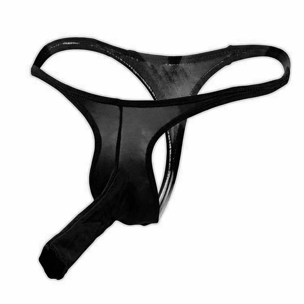 Männer Eis Seide T-Back Tanga Unterwäsche lange Peni Beutel Elefant Nase G-String Tasche Abdeckung Penis G-String sexy einfarbige Unterhose