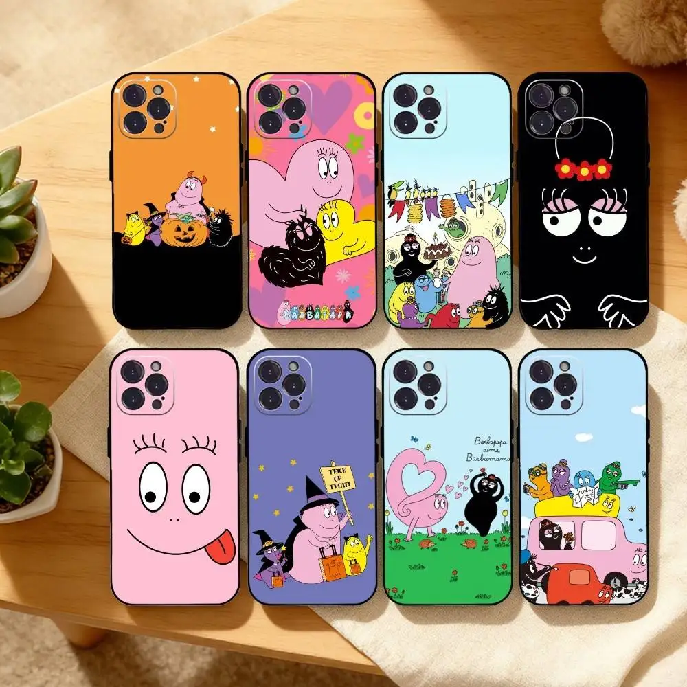 

Cute B - Barbapapa A-Animation Phone Case For iPhone17,16,15,14,13,12,Plus,Pro Max, 5G Others Soft Black Cover