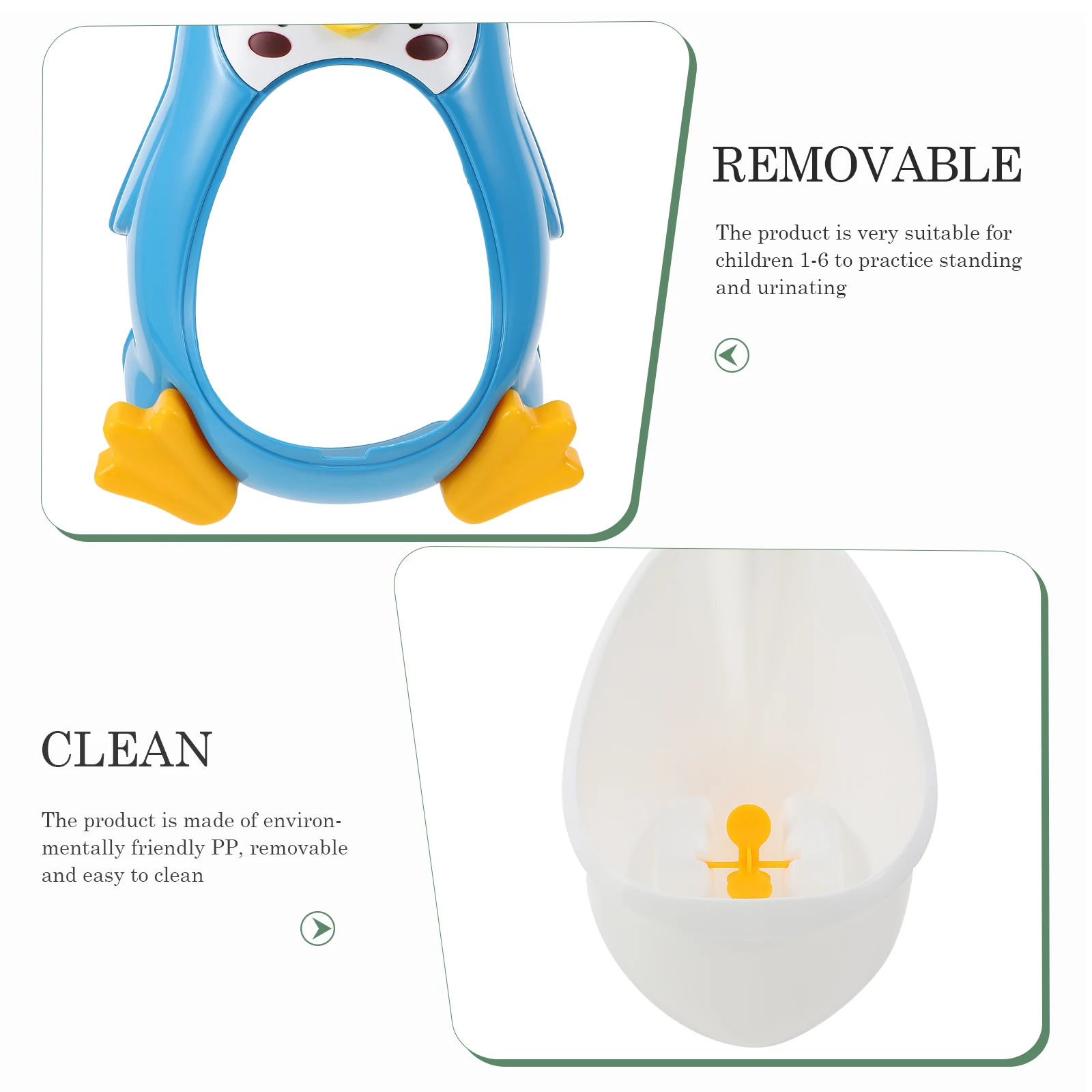 

Children Urinal Trainer Boy Shape PP Material Easy Mountable Save Space Bathroom Decoration Baby Toilet