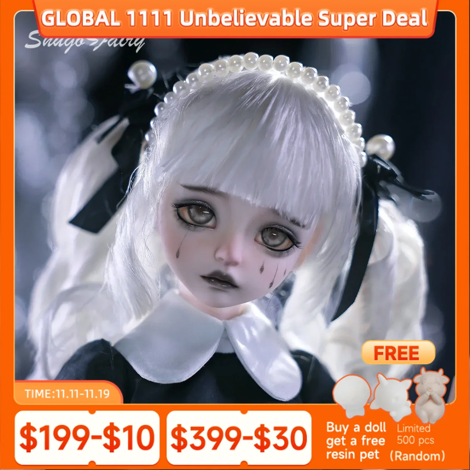 

Shugafairy Kikyou Bjd Doll 1/4 Weep Nun Bariy Большая грудь Готическая Дева Религиозный стиль Ужас Ночной мяч Шарнирные куклы