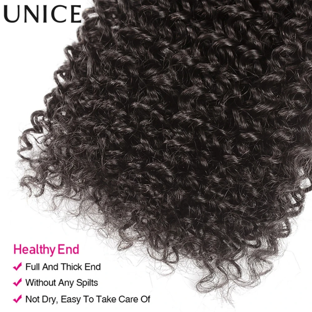 UNice Burmese Curly Hair Bundles 3/4 PCS Lot Unprocessed Natural Color Bundles 100% Human Hair 100Grams Per Bundle