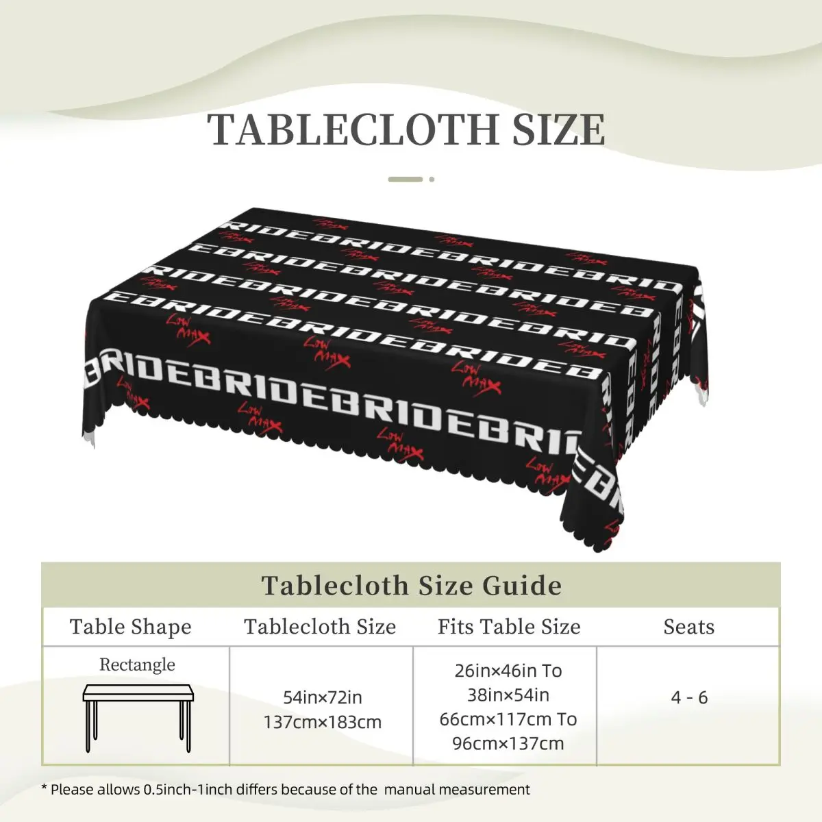 Bride Jdm Material Customized Rectangular Tablecloth Waterproof Table Cover for Dining Events Table Cloth