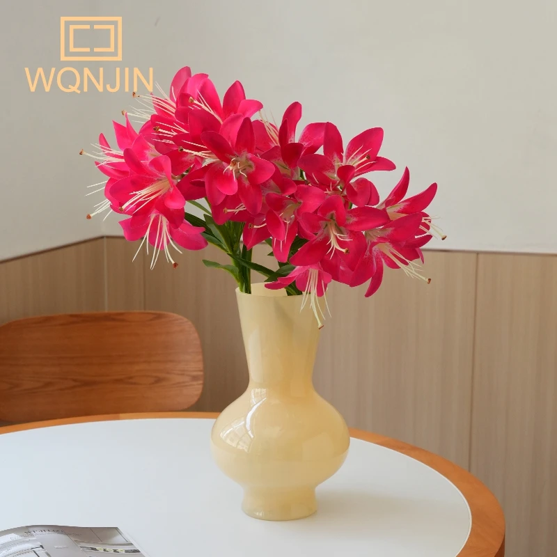 1 Stück, simulierte Seide 10 Köpfe lange Lilie, Heim hochzeits bühnen dekoration, Blumen arrangement, passende Materialien, Fotografie Requisiten – Detail 2