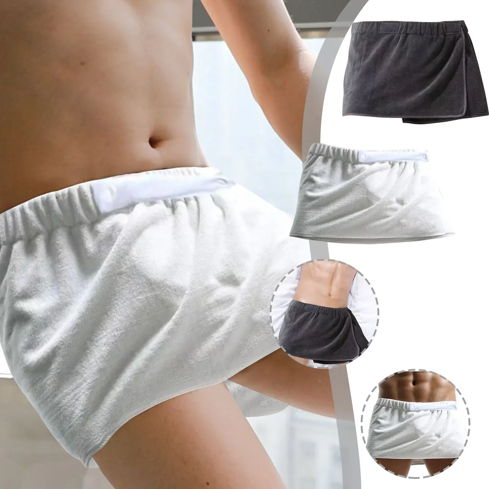 Rok Mini Satu Potong Handuk Mandi untuk Pria Celana Pendek Pantai Renang Dapat Dipakai Rok Mandi Selimut Pantai Lembut Handuk Gym