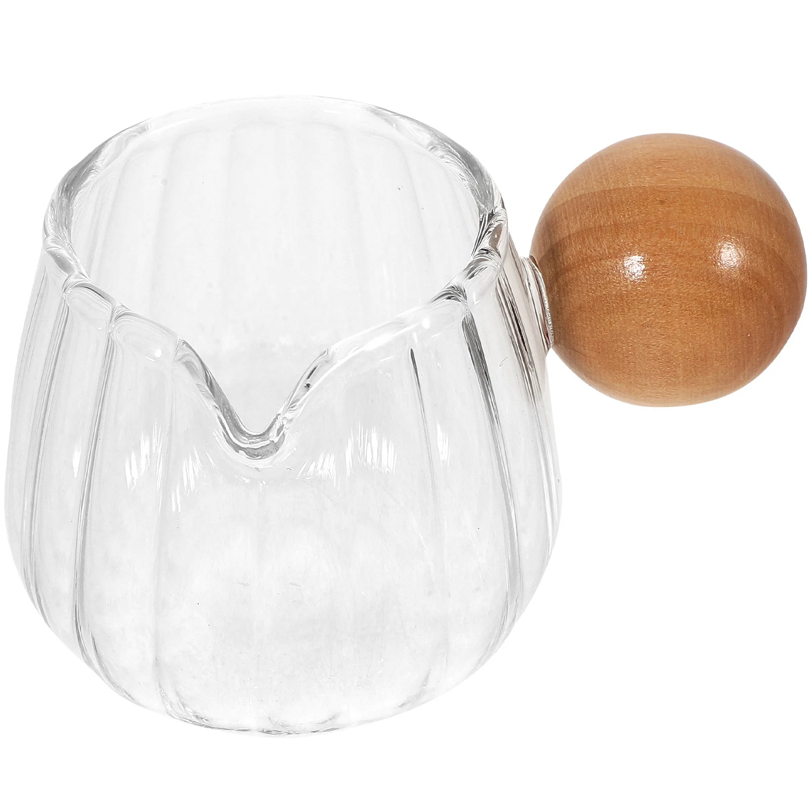 

Glass Milk Pitcher 60Ml Striped Creamer Container Mini Coffee Creamer Dispenser Syrup Pourer Glass Milk Frothing Pitcher