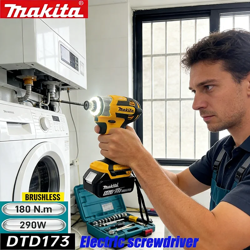 

Makita DTD173 18V Cordless Impact Driver LXT BL Brushless Motor Electric Drill Wood/Bolt/T-Mode 180 N·M Rechargeable Power Tools