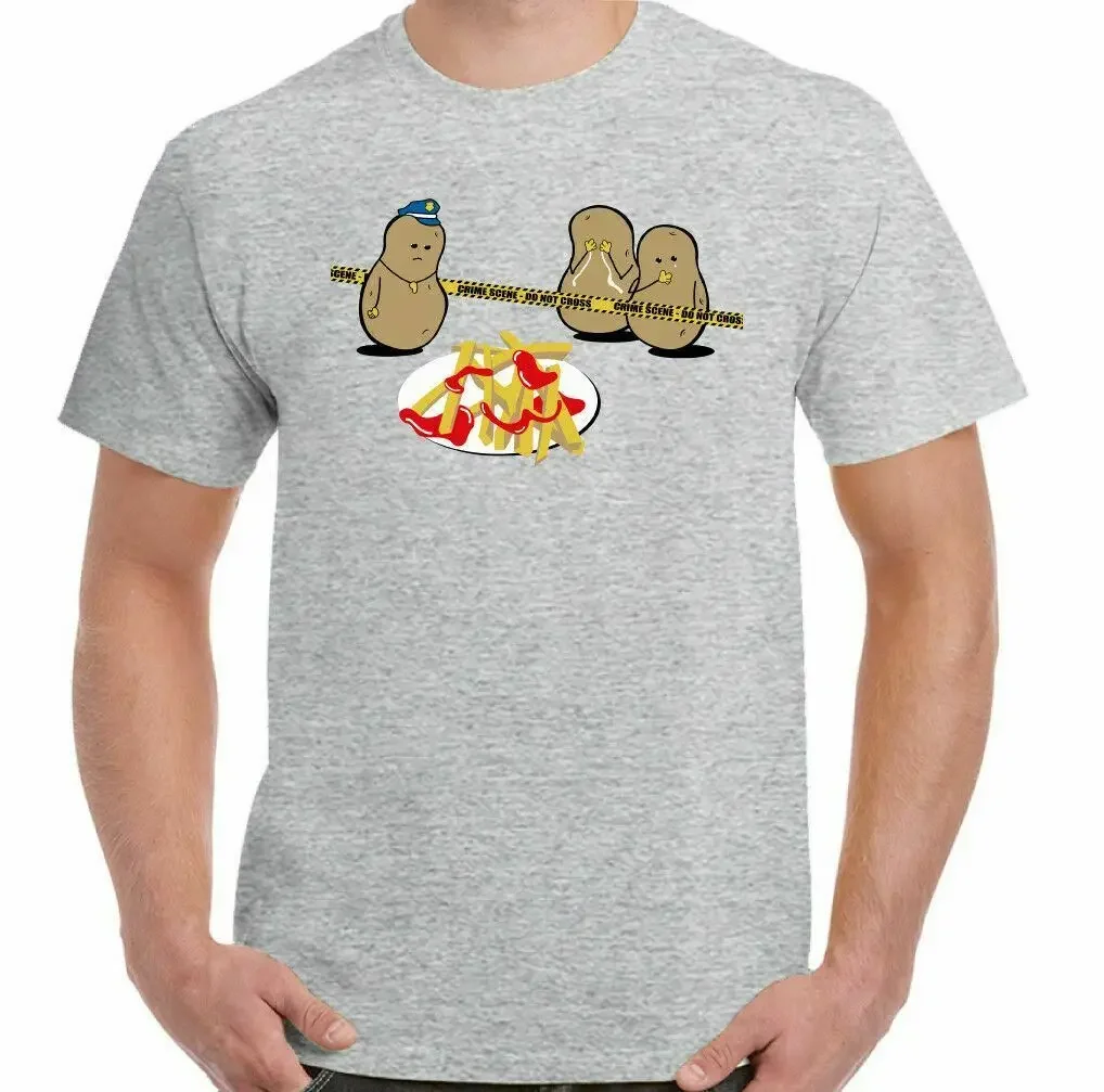 Potato Murder Funny T-Shirt Mens French Fry Food BBQ Chef Cook Birthday Oversized T Shirt