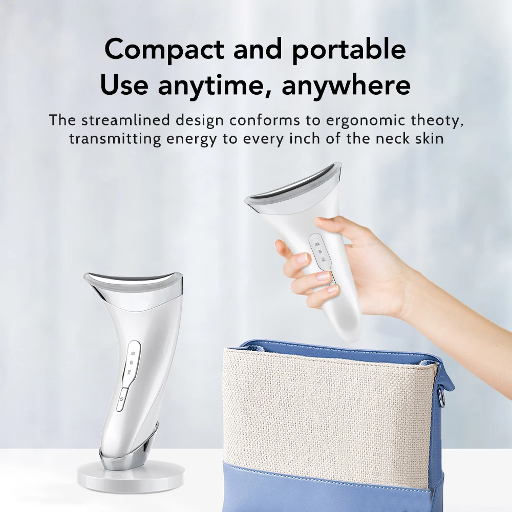 Face Lifting Machine Neck Beauty Device Ems 3-Color 3 Modes LED Photon Therapy Anti Wrinkle Facial Massager Skin Care Tool