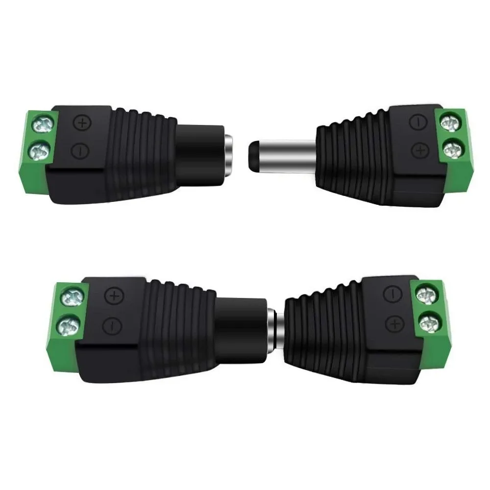 5/10/20/30/50 Pcs 5.5*2.1MM Female Male DC Power Cable Connector Jack Plug Connection For LED Strip CCTV Security Camera DVR