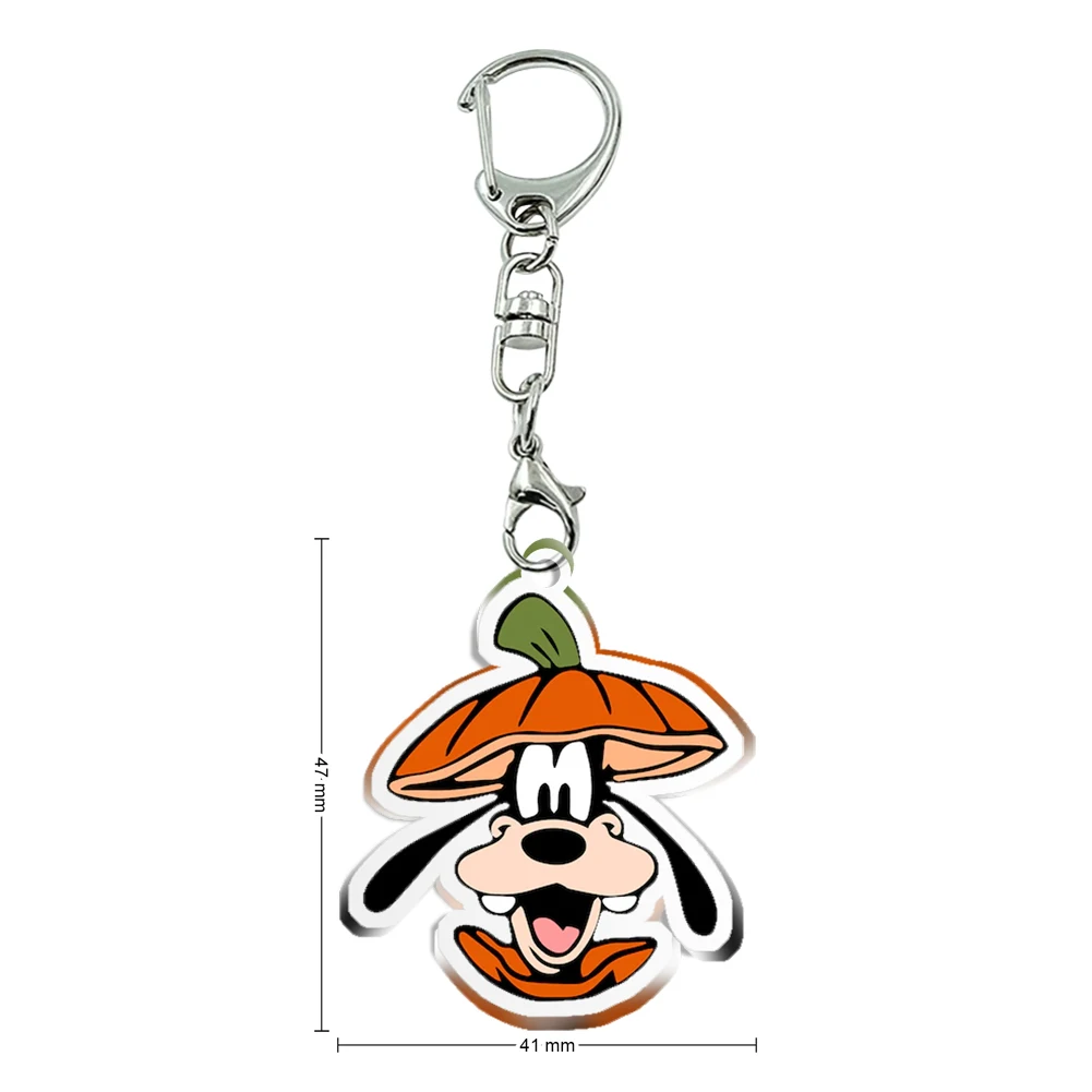 Halloween Disney Mickey Minnie Funny Transparent Acrylic Keychains Pendant Ornament for Bag Collection Girl Accessories