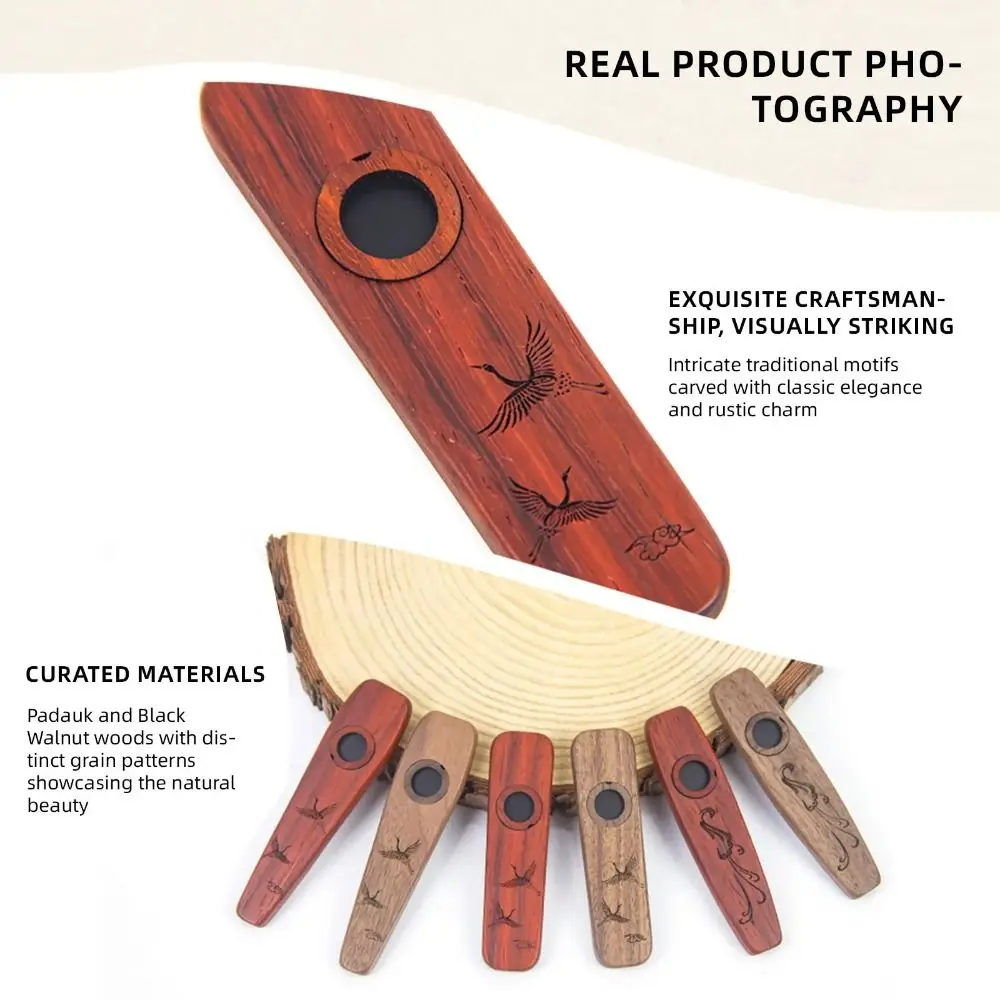 Creative Wooden Kazoo Portable Easy To Learn Accompaniment Kazoo Professional Wear-resistant Wind Instrument