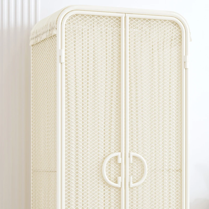 خزانة ملابس جمالية إسكندنافية متوسطة الحجم للنساء، خزائن تخزين معدنية، خزانة ملابس، أثاث غواردا روباس المحمول