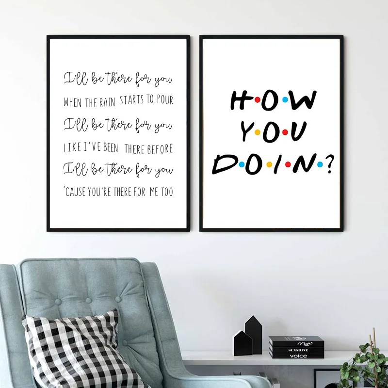 90s Sitcom Central Perk Couch Canvas Painting Friends TV Show Fontain Watercolor Poster Prints Room Decor Wall Art Home Decor