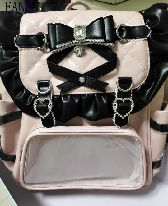 Women's Bags Bowknot Sweet and Cute Girl Backpacks Pocket Cat Original Subculture Elegant Backpack for Women 2025 New