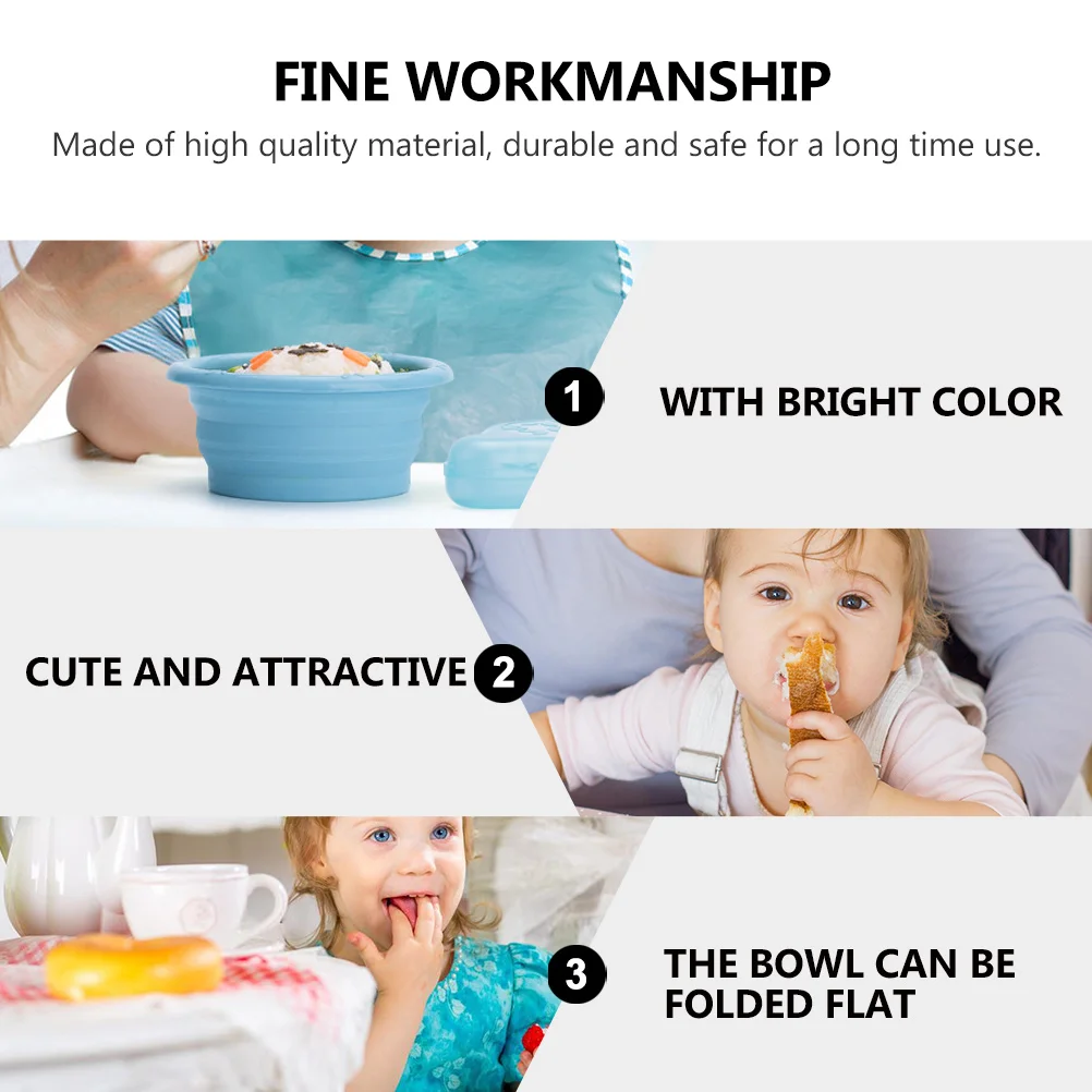 

Силиконовая миска для кормления, 250 мл, складная конструкция, легко чистится, прочная, безопасная, привлекательная детская посуда, силиконовая миска, детские миски