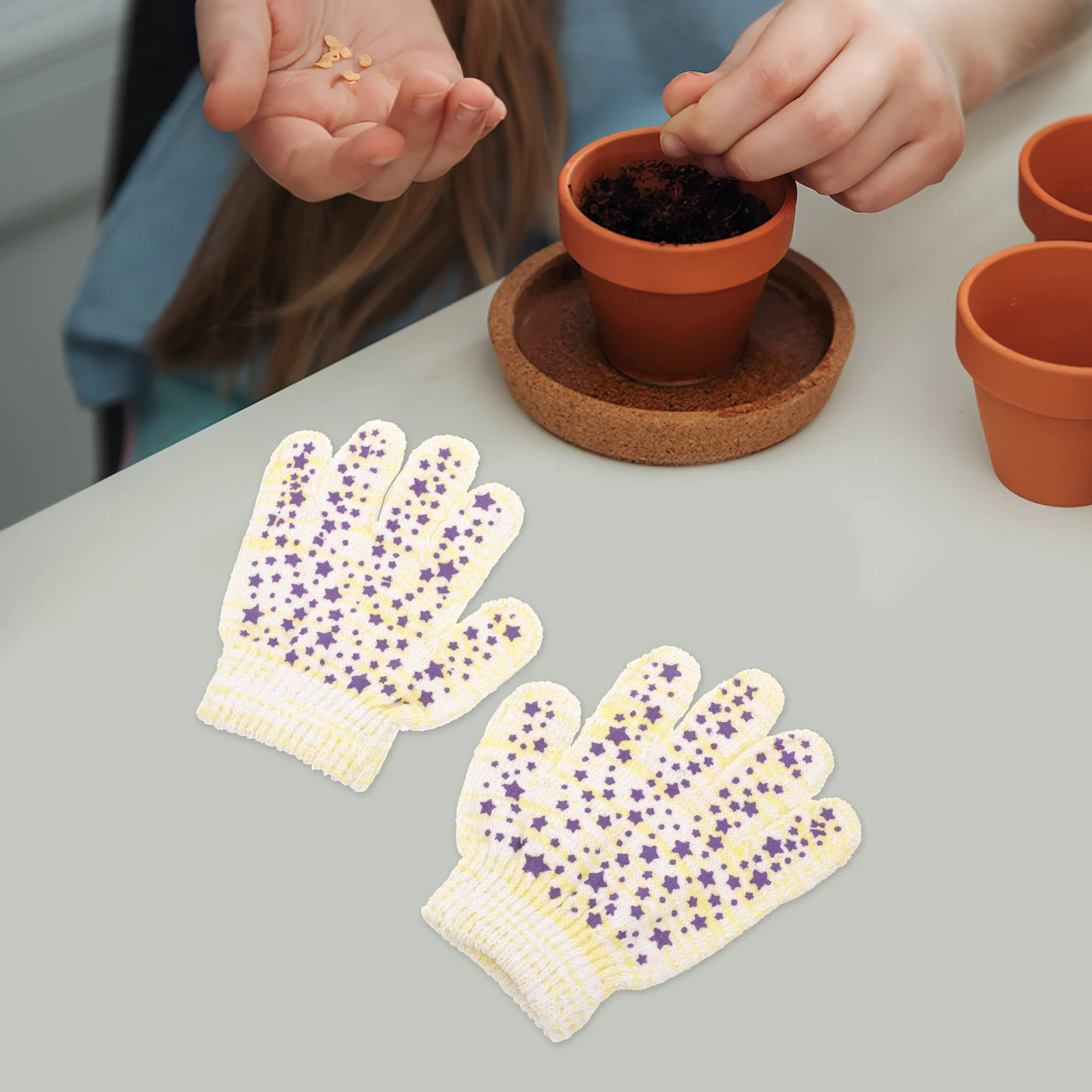 

Children Tug of War Gloves Kids Gardening Work Yard Cloth Protective Boys Girls Star Design Toddler Hands Fitness Outdoor