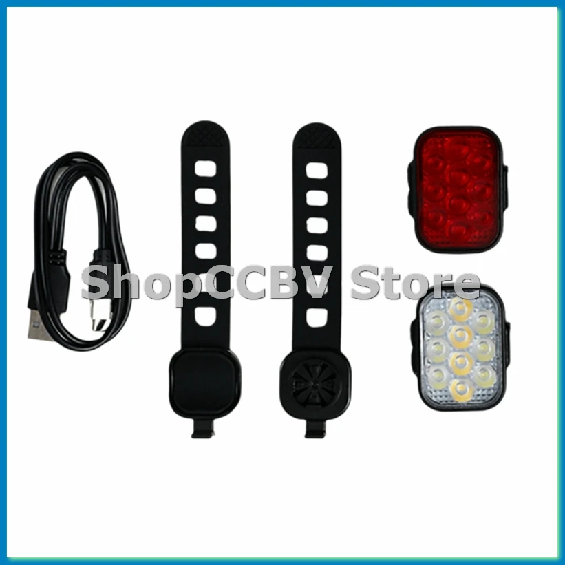 

Bike Light Set Front and Rear USB Charging Mountain Helmet Road Bike Headlight Taillight-A50M