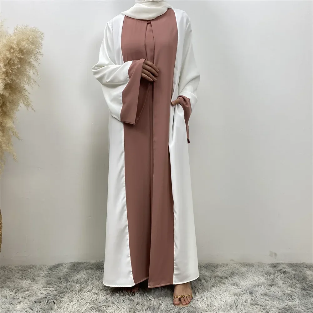 

Femme Musulman Longue Marocain Kaftan Saudi Arabic Robe Muslim Women Dress Patchwork Abaya Dubai Turkey Djellaba Islam Jalabiya