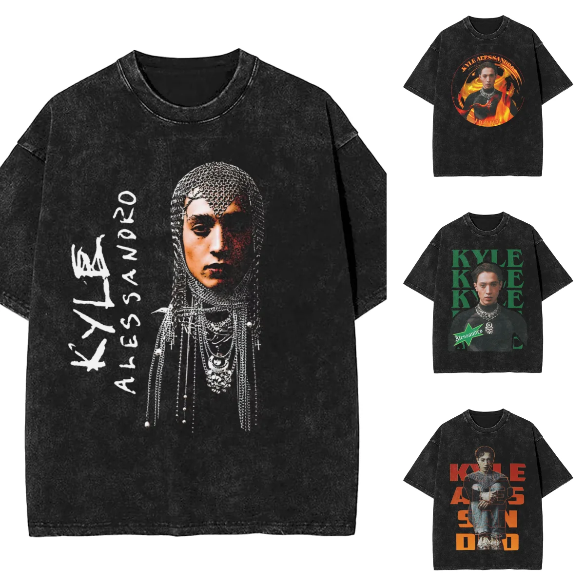 Kyle Alessandro T-Shirt für Männer Sänger 90er Jahre Freizeit 100 % Baumwolle T-Shirt Rundkragen Kurzarm T-Shirt Plus Size Kleidung