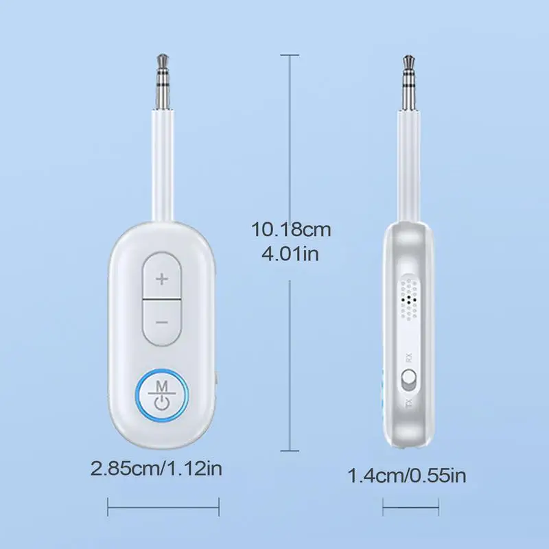 สําหรับอะแดปเตอร์รถAUX Receiver 2-in-1 เครื่องส่งสัญญาณไร้สายแบบพกพารถเครื่องส่งสัญญาณไร้สายรถลําโพงสําหรับรถยนต์/บ้าน