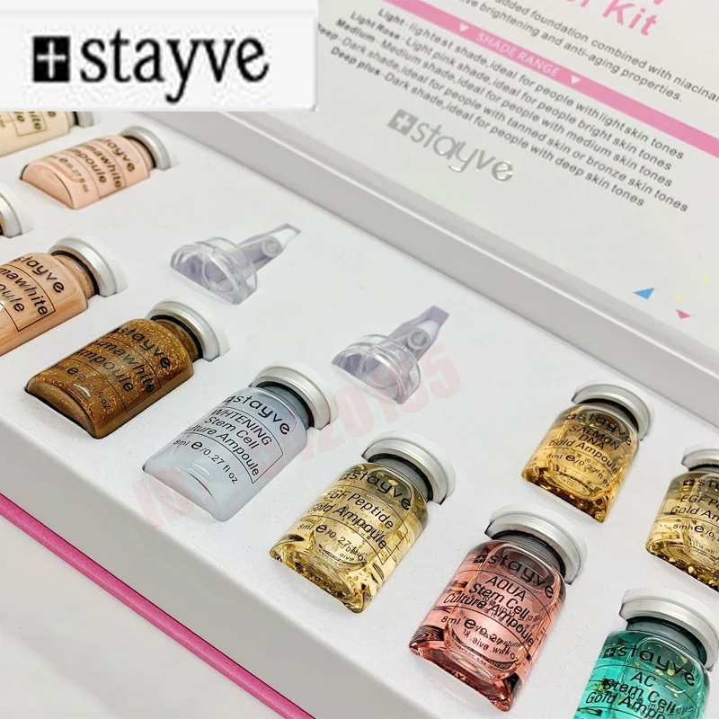 한국 오리지널 Stayve BB 크림 글로우 초보자 스타터 키트 니아신 아미드/펩타이드 에센스 모이스춰 라이징 페이스 스킨 케어 리페어 연고