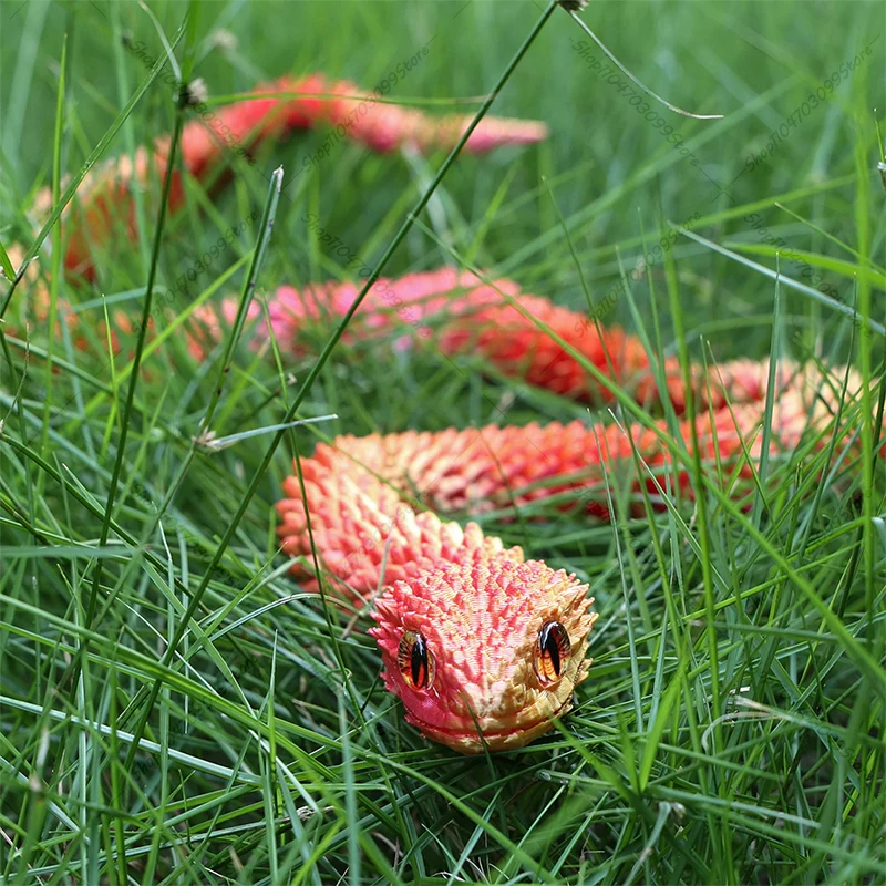 3D Printed Snake Articulated Bush Viper Toy-Dragon Snake Integrated Joint Mobility Statue Ornament Home Decor Gift Size 60/74cm