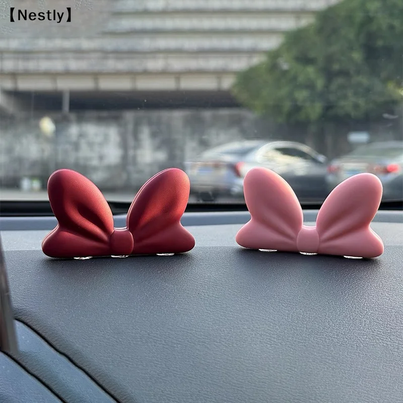 Bow-Shaped Screen Decorator Computer Monitor & Car Vent Decoration Stress Fidget For Girls, Plastic Ornament〔Nest〕