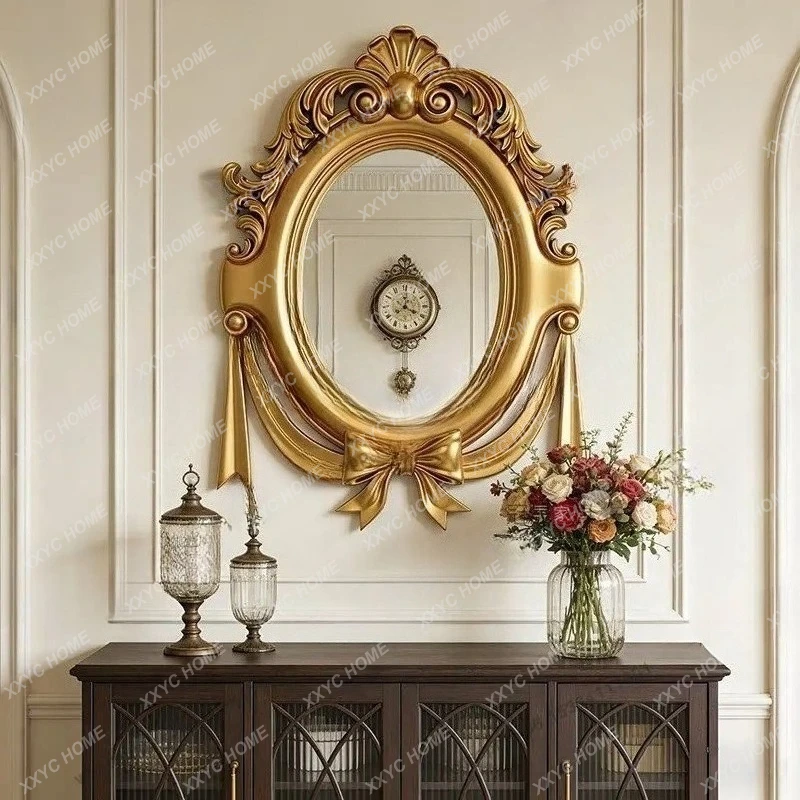 L carved bathroom mirror villa fireplace entrance high-end decorative mirror