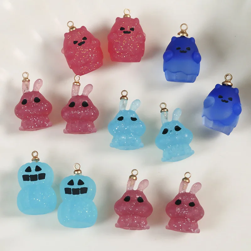 Halloween Soft Jelly Pumpkin Ghost Pendant DIY Resin Earrings Bracelet Necklace Pendant Jewelry Accessories Wholesale