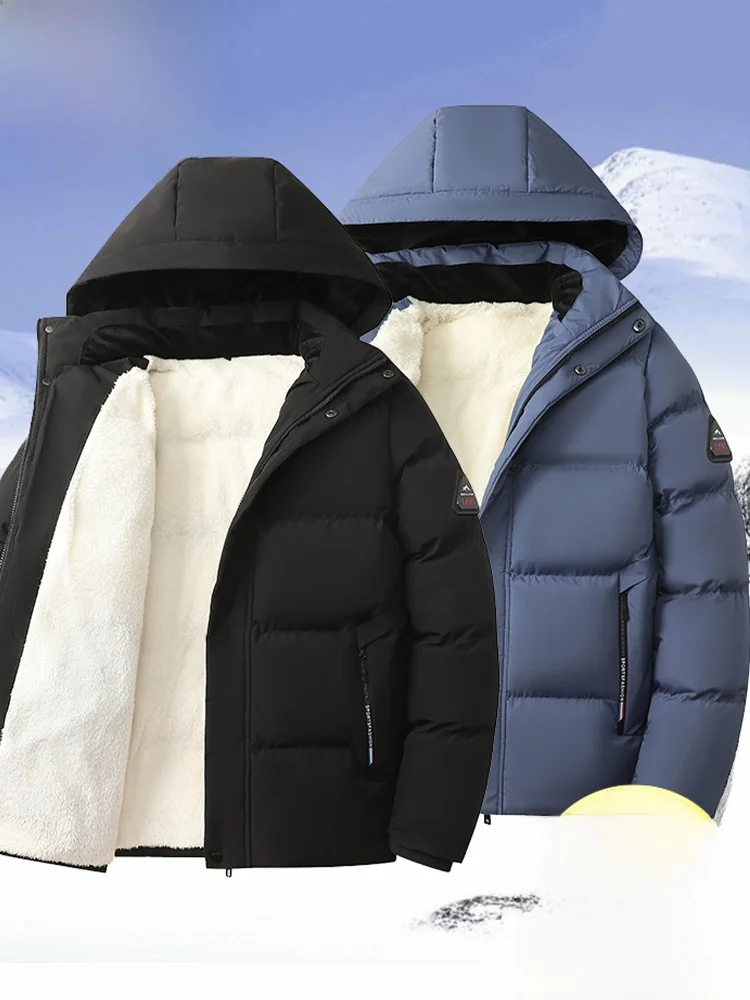 

Paul Detachable Hat down Cotton Jacket Men's Thickened Winter Coat Casual Parka Style Standard Fit Fashion Urban Style
