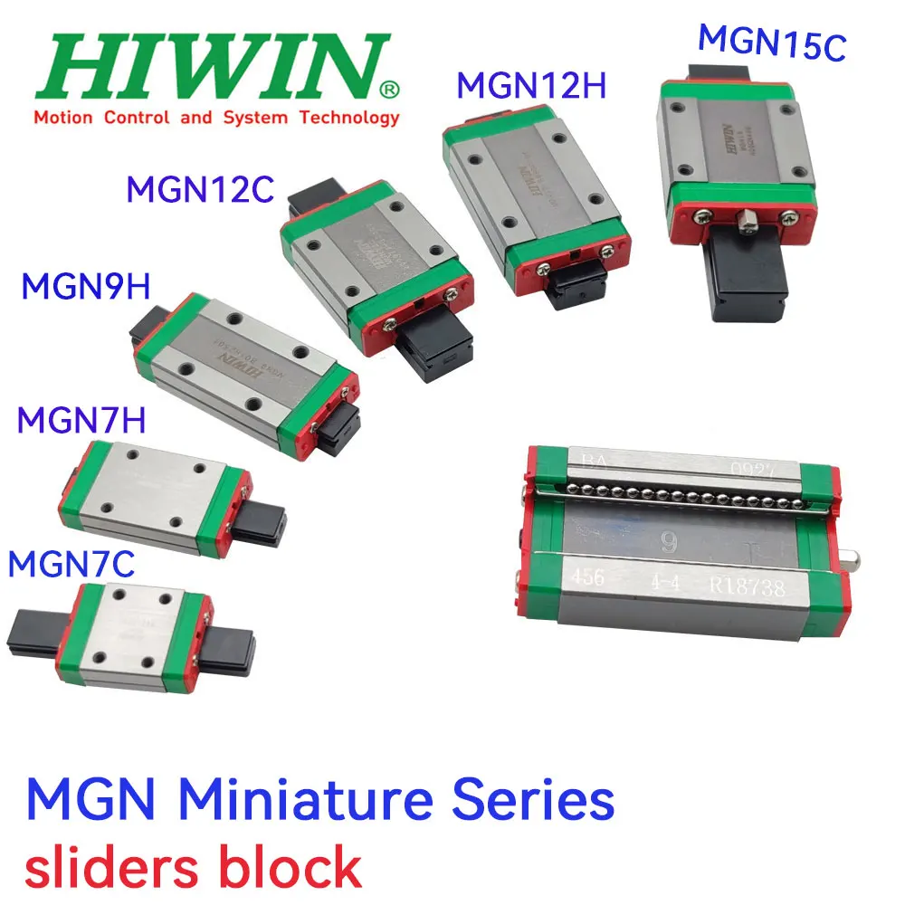 Free Shipping HIWIN Original Miniature Linear Guide Rail  Slide Block  MGN5C MGN7C MGN7H MGN9C MGN9H MGN12C MGN12H MGN15C MGN15H