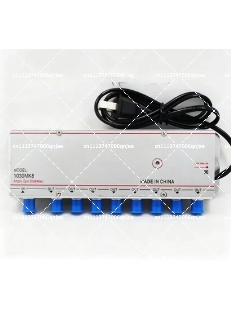 220V 30DB 1 Input 8 Output Cable TV Signal Booster Analog Digital Amplifier