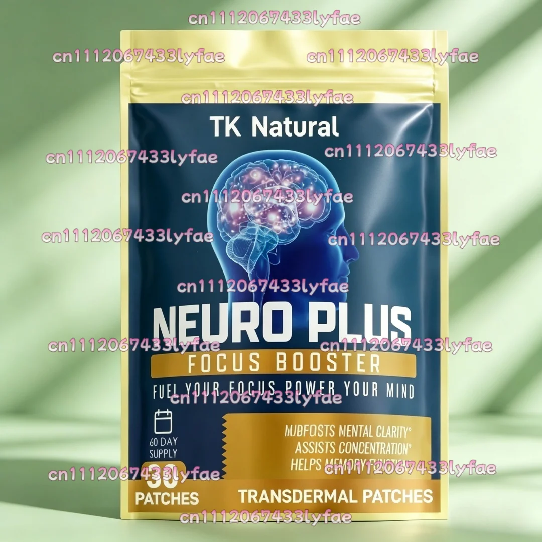 30 Patches Neuro Plus Focus Booster Transdermal Patches with Vitamin B6, Folate - Improves Memory, Concentration, Mental Clarity