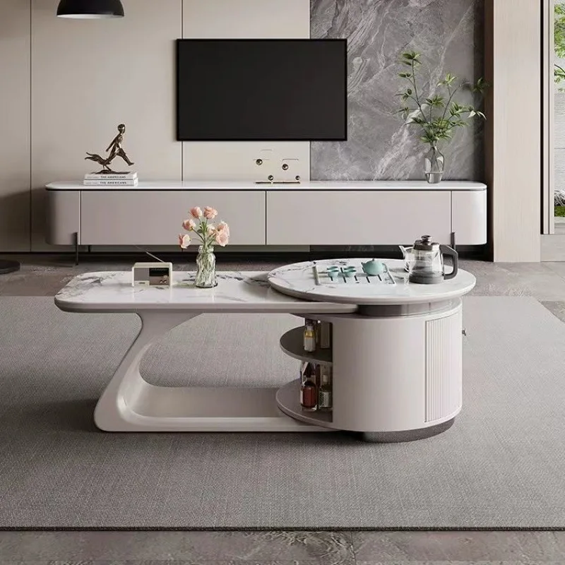 Slate living room, kung fu coffee table, TV cabinet, combination tea table, tea brewing integrated sofa, multi-functional home