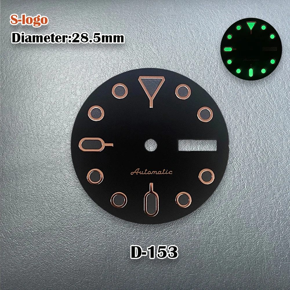 New 28.5mm NH36 Dial S Logo Green Luminous SKX007 Dial Suitable For NH36 Japanese Automatic Movement Watch Accessories