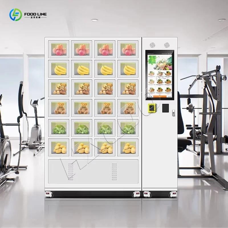 Customized Smart Automatic Snacks Drinks Vending Machine Touch Screen Token Payment Systems Lift Function Cabinet Locker SDK