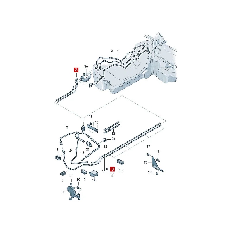 A6  A4 A6L TTS TT A4  inlet pipe assembly fuel pipe connected to  grid  4F0201218E 8E0201218H 8E0201218 4F0201218D