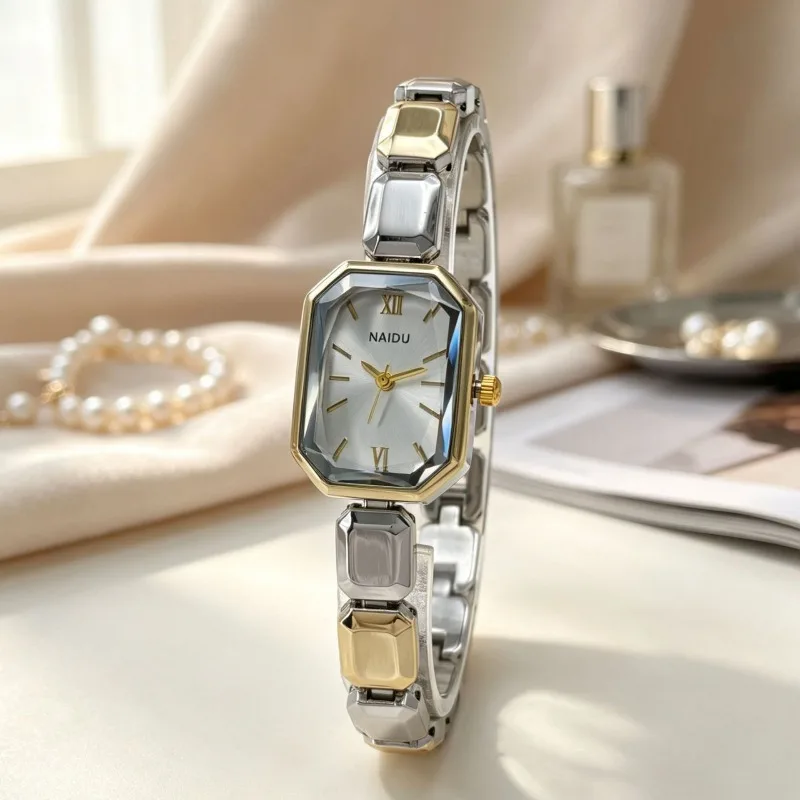 Neue Exquisite Damen-Armbanduhr, Modische Quarz-Uhr für Studentinnen, Luxuriöse Damenuhren, Geschenk, Golduhr, Relojes Para Mujer – Detail 3