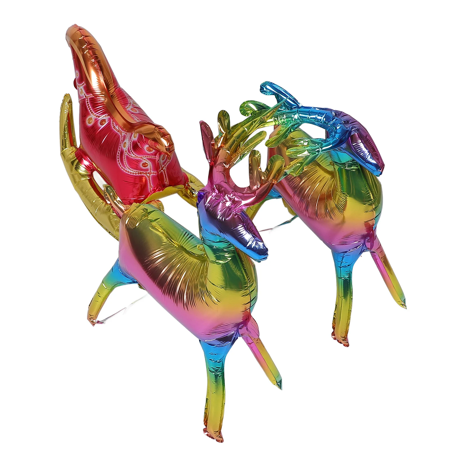 

1 Set Large Reindeer Sleigh Christmas Balloons Foil Inflatable Holiday Party Decoration Aluminum Balloon Elk Sled Set
